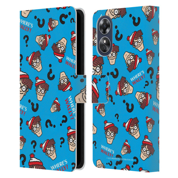 Where's Wally? Graphics Head Pattern Leather Book Wallet Case Cover For OPPO A17