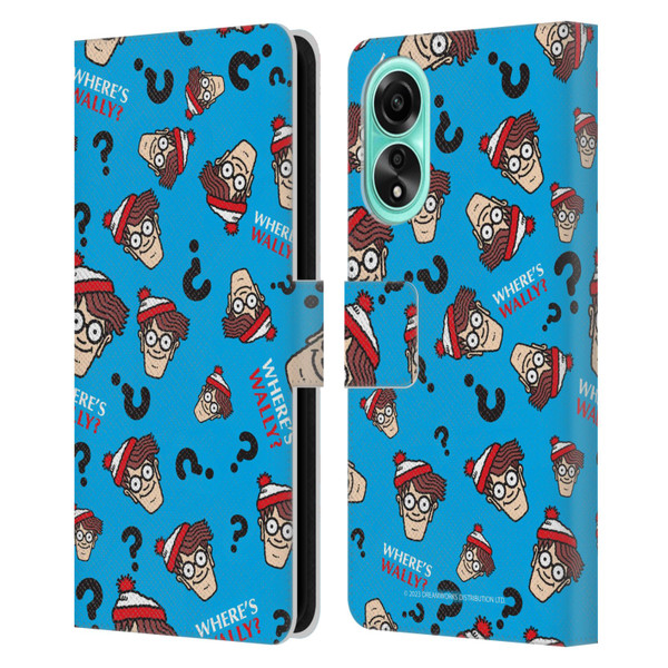 Where's Wally? Graphics Head Pattern Leather Book Wallet Case Cover For OPPO A78 4G