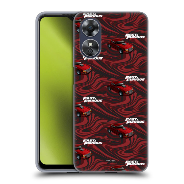 Fast & Furious Franchise Car Pattern Red Soft Gel Case for OPPO A17