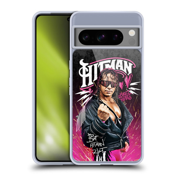 WWE Bret Hart Hitman Graphics Soft Gel Case for Google Pixel 8 Pro