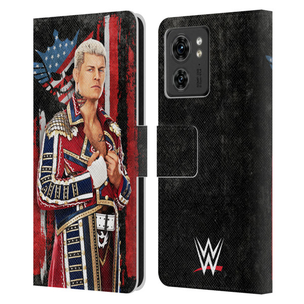WWE Cody Rhodes Superstar Flag Leather Book Wallet Case Cover For Motorola Moto Edge 40
