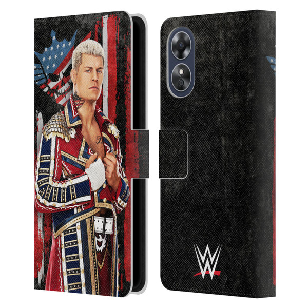WWE Cody Rhodes Superstar Flag Leather Book Wallet Case Cover For OPPO A17