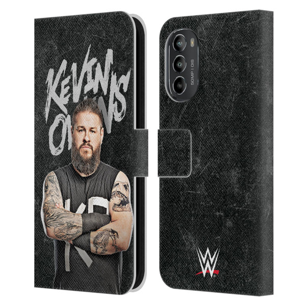 WWE Kevin Owens Portrait Leather Book Wallet Case Cover For Motorola Moto G82 5G