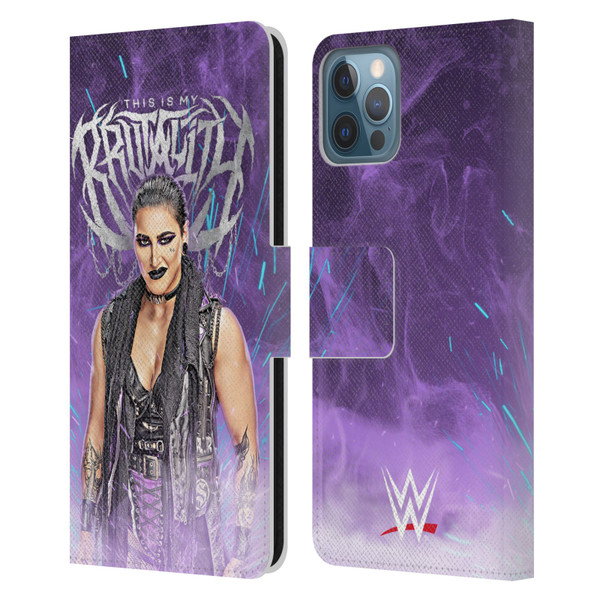 WWE Rhea Ripley This Is My Brutality Leather Book Wallet Case Cover For Apple iPhone 12 / iPhone 12 Pro