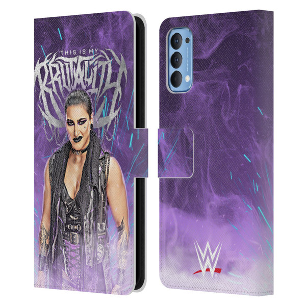 WWE Rhea Ripley This Is My Brutality Leather Book Wallet Case Cover For OPPO Reno 4 5G