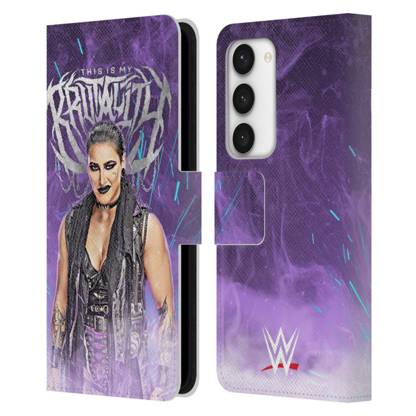 WWE Rhea Ripley This Is My Brutality Leather Book Wallet Case Cover For Samsung Galaxy S23 5G