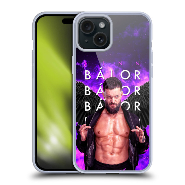 WWE Finn Balor Portrait Soft Gel Case for Apple iPhone 15 Plus