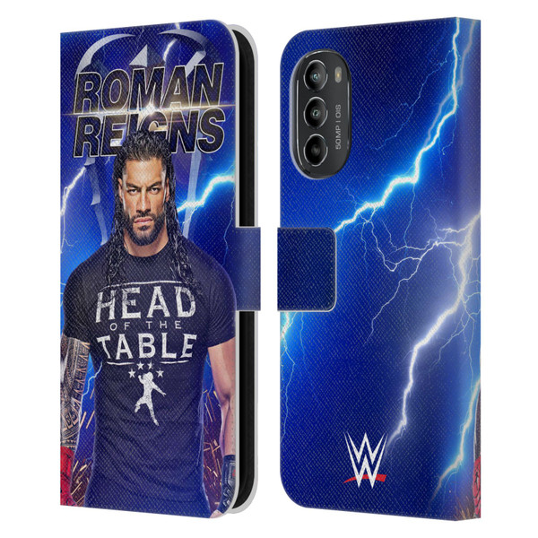 WWE Roman Reigns Lightning Leather Book Wallet Case Cover For Motorola Moto G82 5G