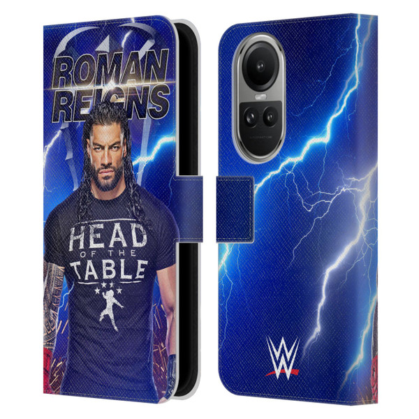 WWE Roman Reigns Lightning Leather Book Wallet Case Cover For OPPO Reno10 5G / Reno10 Pro 5G
