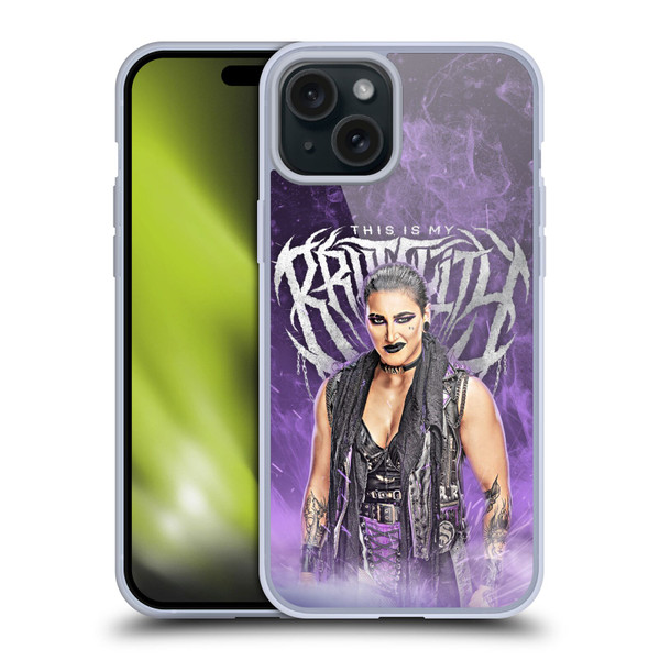 WWE Rhea Ripley This Is My Brutality Soft Gel Case for Apple iPhone 15 Plus