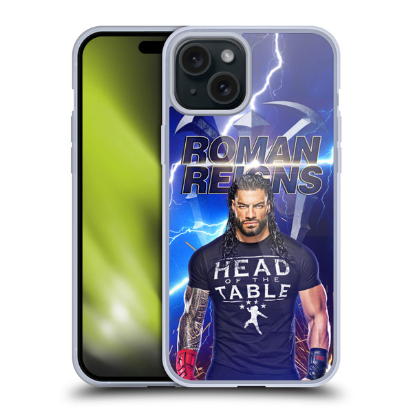 WWE Roman Reigns Lightning Soft Gel Case for Apple iPhone 15 Plus & MagSafe