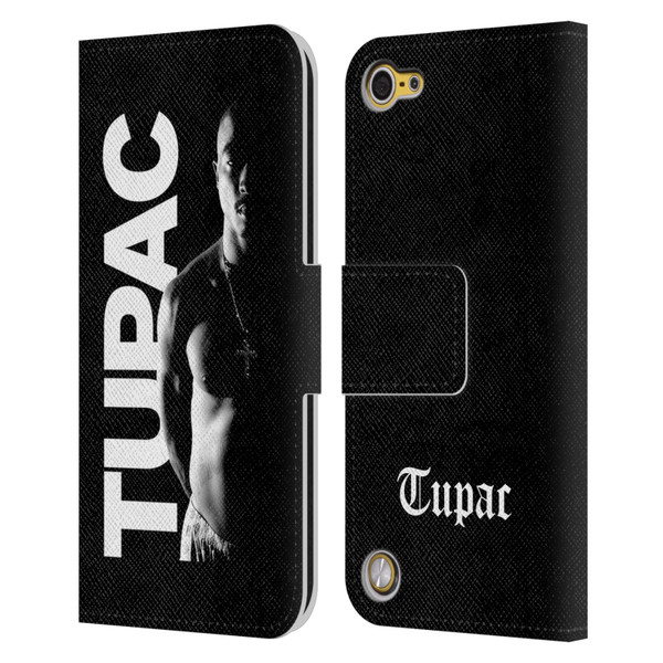 Tupac Shakur Key Art Black And White Leather Book Wallet Case Cover For Apple iPod Touch 5G 5th Gen