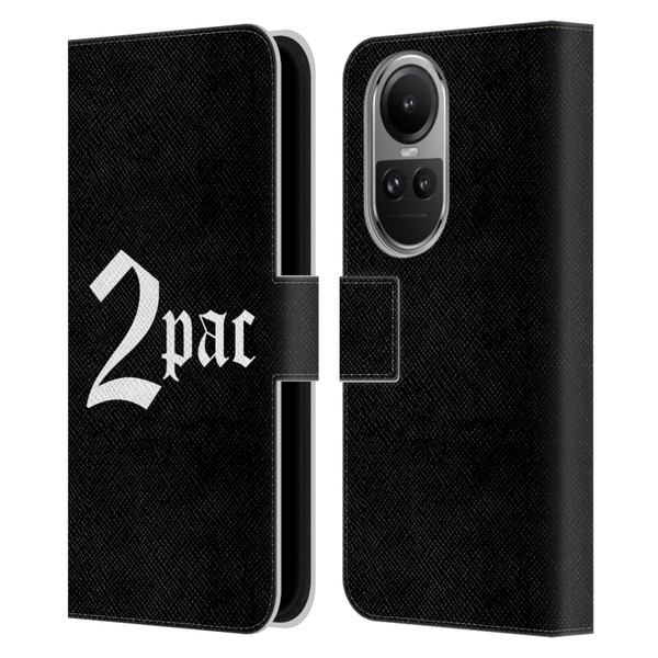 Tupac Shakur Logos Old English Leather Book Wallet Case Cover For OPPO Reno10 5G / Reno10 Pro 5G