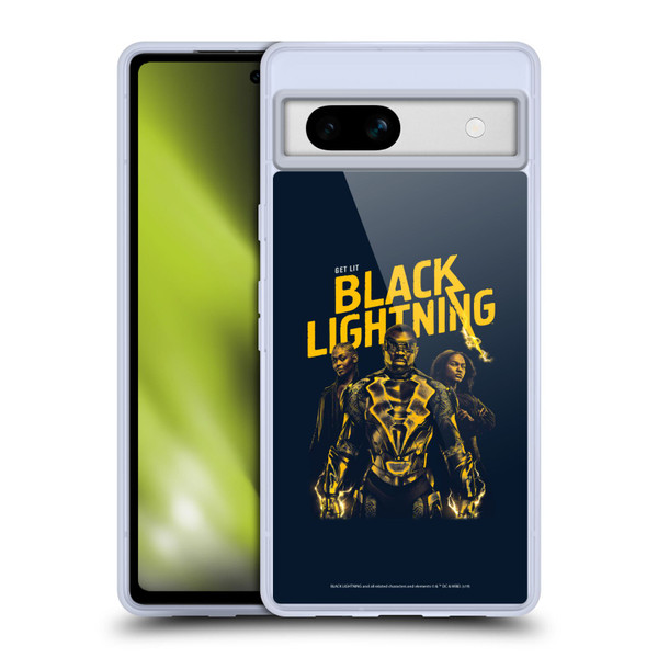 Black Lightning Key Art Get Lit Soft Gel Case for Google Pixel 7a