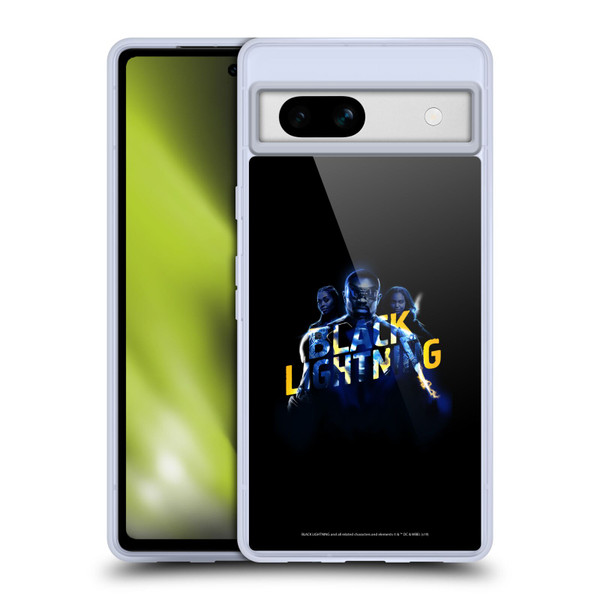 Black Lightning Key Art Group Soft Gel Case for Google Pixel 7a