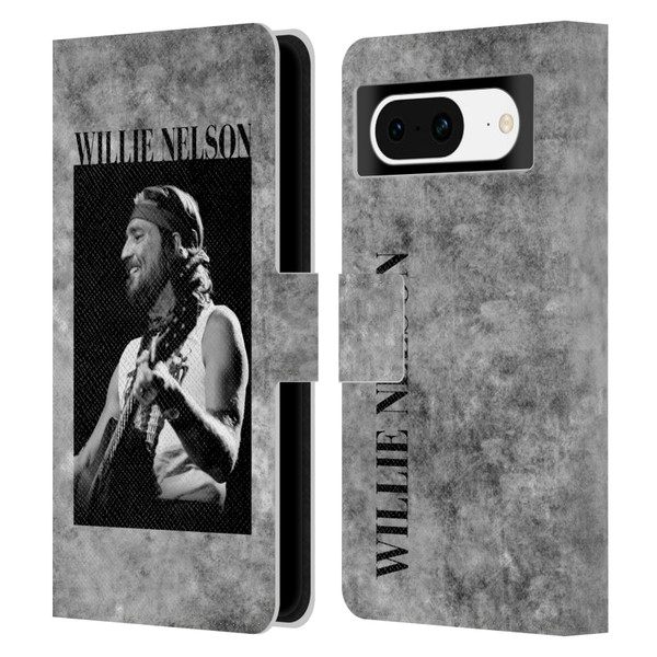 Willie Nelson Grunge Black And White Leather Book Wallet Case Cover For Google Pixel 8