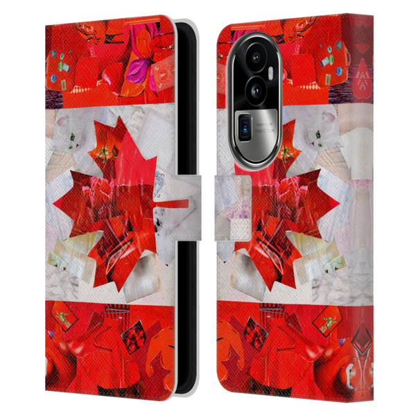 Artpoptart Flags Canada Leather Book Wallet Case Cover For OPPO Reno10 Pro+