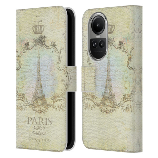 Jena DellaGrottaglia Assorted Paris My Embrace Leather Book Wallet Case Cover For OPPO Reno10 5G / Reno10 Pro 5G