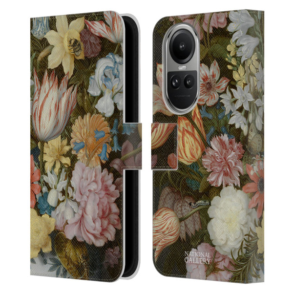 The National Gallery Art A Still Life Of Flowers In A Wan-Li Vase Leather Book Wallet Case Cover For OPPO Reno10 5G / Reno10 Pro 5G