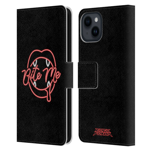 Bebe Rexha Key Art Neon Bite Me Leather Book Wallet Case Cover For Apple iPhone 15