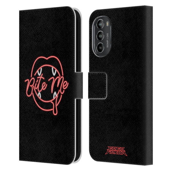 Bebe Rexha Key Art Neon Bite Me Leather Book Wallet Case Cover For Motorola Moto G82 5G