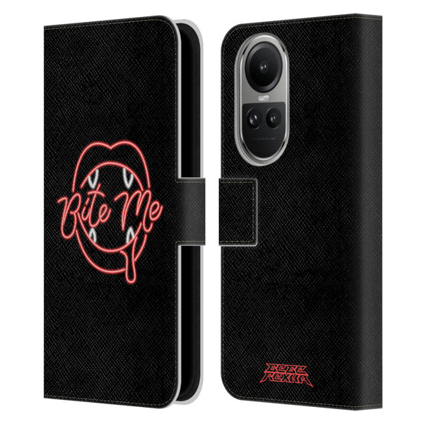 Bebe Rexha Key Art Neon Bite Me Leather Book Wallet Case Cover For OPPO Reno10 5G / Reno10 Pro 5G