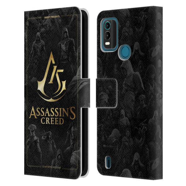 Assassin's Creed 15th Anniversary Graphics Crest Key Art Leather Book Wallet Case Cover For Nokia G11 Plus