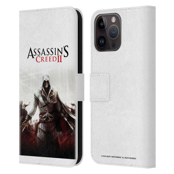 Assassin's Creed II Key Art Ezio 2 Leather Book Wallet Case Cover For Apple iPhone 15 Pro Max