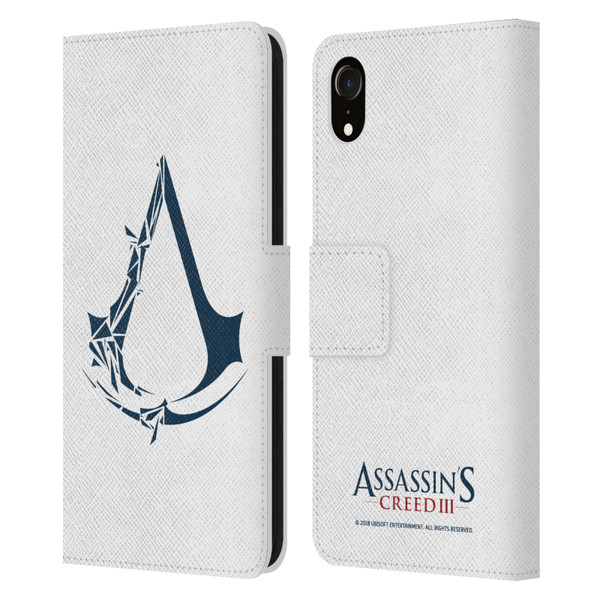 Assassin's Creed III Logos Geometric Leather Book Wallet Case Cover For Apple iPhone XR