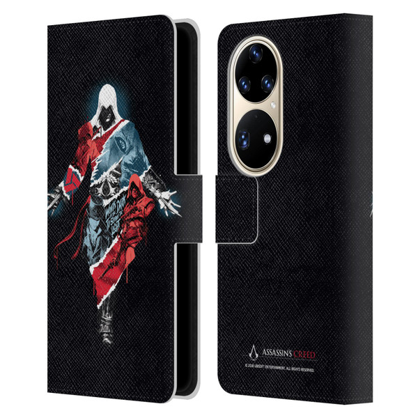 Assassin's Creed Legacy Character Artwork Double Exposure Leather Book Wallet Case Cover For Huawei P50 Pro