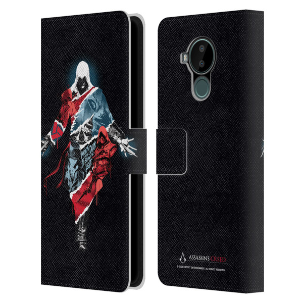Assassin's Creed Legacy Character Artwork Double Exposure Leather Book Wallet Case Cover For Nokia C30