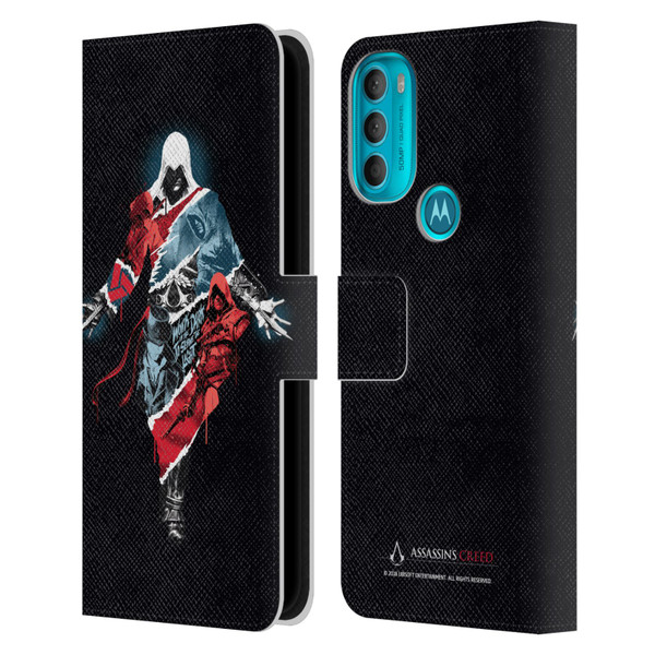 Assassin's Creed Legacy Character Artwork Double Exposure Leather Book Wallet Case Cover For Motorola Moto G71 5G