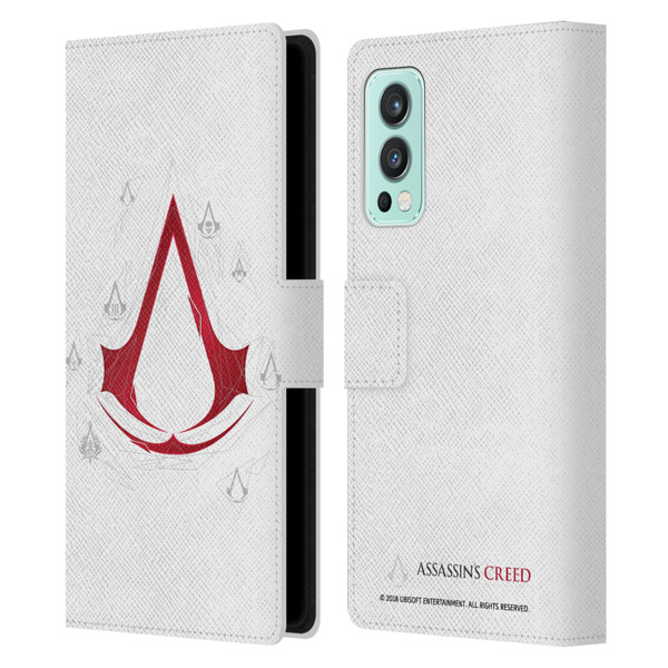 Assassin's Creed Legacy Logo Geometric White Leather Book Wallet Case Cover For OnePlus Nord 2 5G