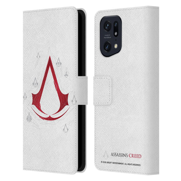 Assassin's Creed Legacy Logo Geometric White Leather Book Wallet Case Cover For OPPO Find X5