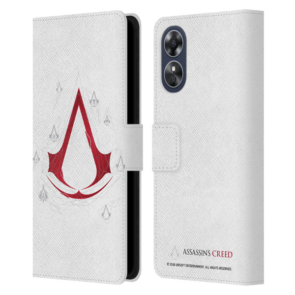 Assassin's Creed Legacy Logo Geometric White Leather Book Wallet Case Cover For OPPO A17