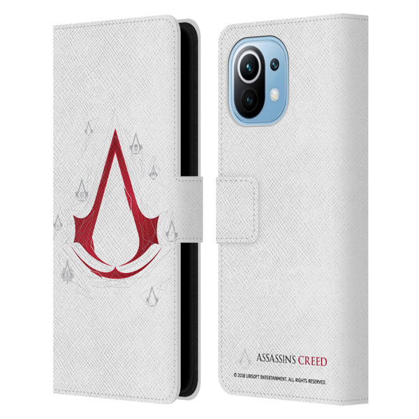 Assassin's Creed Legacy Logo Geometric White Leather Book Wallet Case Cover For Xiaomi Mi 11