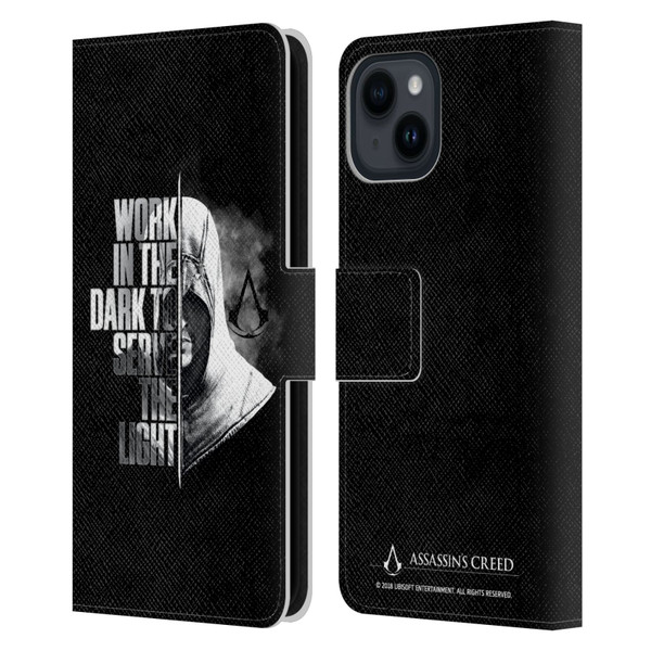 Assassin's Creed Legacy Typography Half Leather Book Wallet Case Cover For Apple iPhone 15