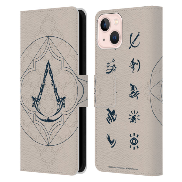 Assassin's Creed Mirage Graphics Crest Leather Book Wallet Case Cover For Apple iPhone 13