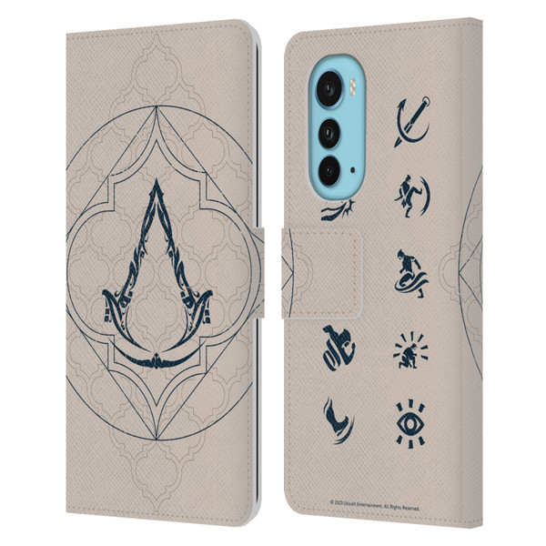 Assassin's Creed Mirage Graphics Crest Leather Book Wallet Case Cover For Motorola Edge (2022)