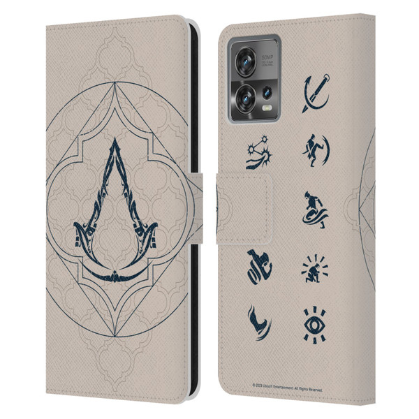 Assassin's Creed Mirage Graphics Crest Leather Book Wallet Case Cover For Motorola Moto Edge 30 Fusion