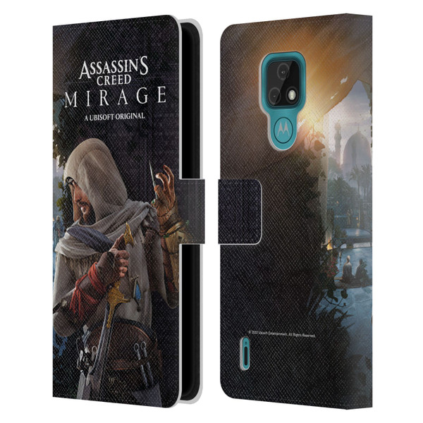 Assassin's Creed Mirage Graphics Basim Poster Leather Book Wallet Case Cover For Motorola Moto E7
