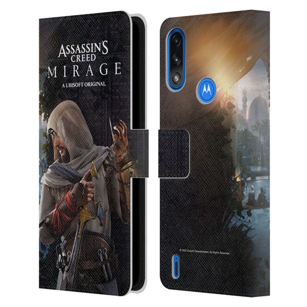Assassin's Creed Mirage Graphics Basim Poster Leather Book Wallet Case Cover For Motorola Moto E7 Power / Moto E7i Power