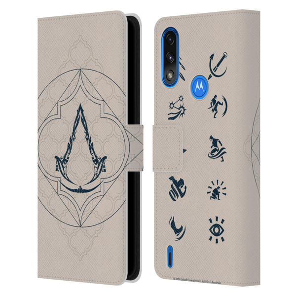 Assassin's Creed Mirage Graphics Crest Leather Book Wallet Case Cover For Motorola Moto E7 Power / Moto E7i Power