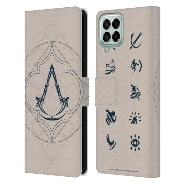 Assassin's Creed Mirage Graphics Crest Leather Book Wallet Case Cover For Samsung Galaxy M53 (2022)