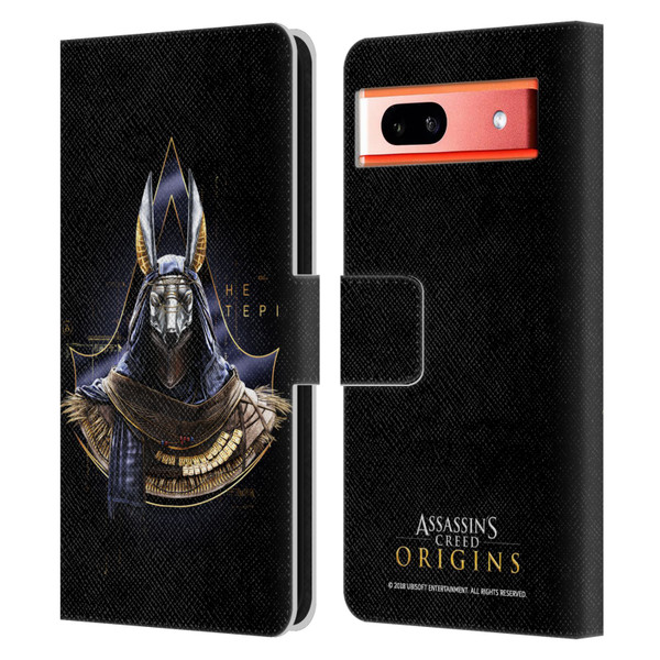 Assassin's Creed Origins Character Art Hetepi Leather Book Wallet Case Cover For Google Pixel 7a