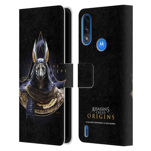 Assassin's Creed Origins Character Art Hetepi Leather Book Wallet Case Cover For Motorola Moto E7 Power / Moto E7i Power