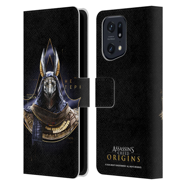 Assassin's Creed Origins Character Art Hetepi Leather Book Wallet Case Cover For OPPO Find X5 Pro