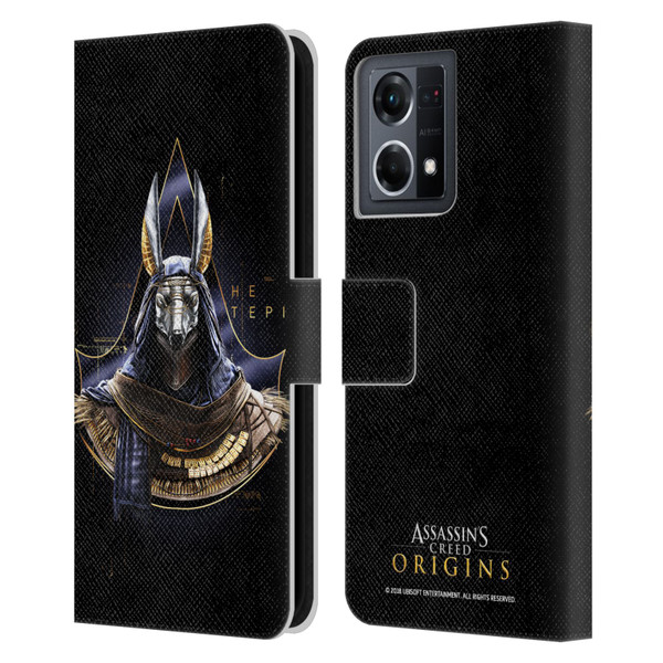 Assassin's Creed Origins Character Art Hetepi Leather Book Wallet Case Cover For OPPO Reno8 4G