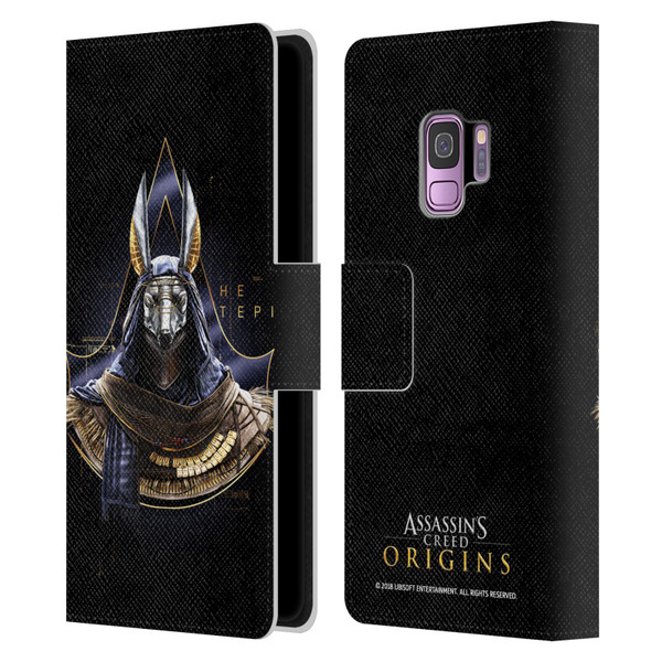 Assassin's Creed Origins Character Art Hetepi Leather Book Wallet Case Cover For Samsung Galaxy S9