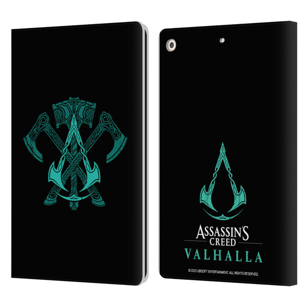 Assassin's Creed Valhalla Symbols And Patterns ACV Weapons Leather Book Wallet Case Cover For Apple iPad 10.2 2019/2020/2021